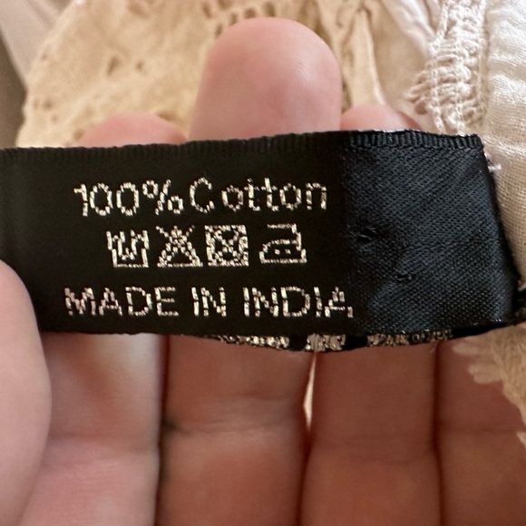 Me 2 Magic Bohemian Patchwork 100% Cotton dress in neutral tones- Size Small - Picture 5 of 6